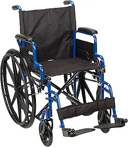 Blue Streak Wheelchair w/ Flip-Back Arms 20 Inch Seat